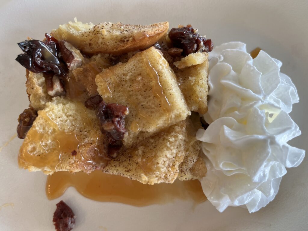 Terry's famous bread pudding dessert